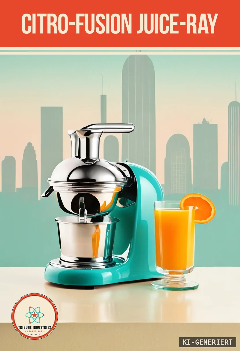 Citro-Fusion Juice-Ray — Werbebild im Stil der 1950er
