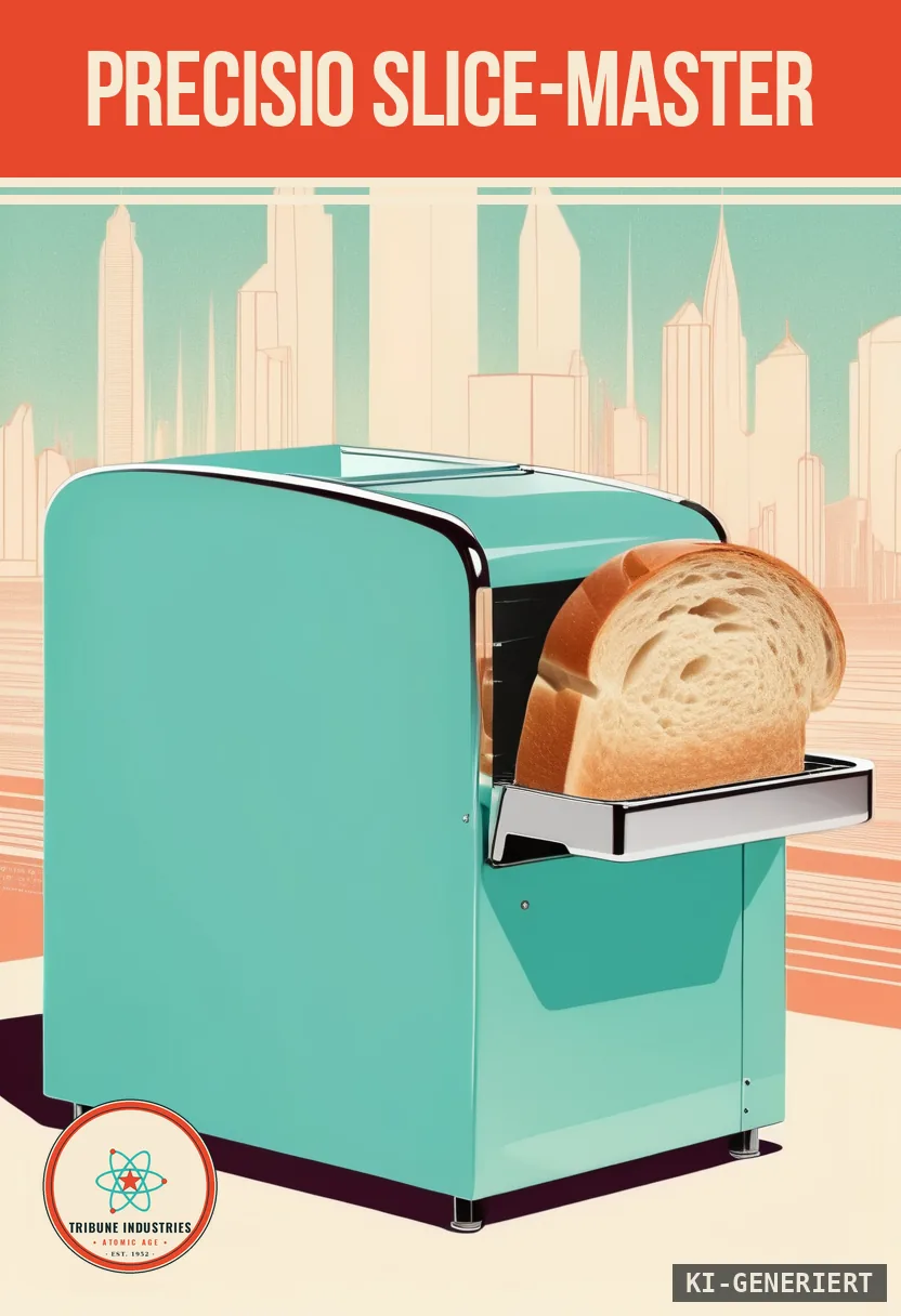 Precisio Slice-Master — Werbebild im Stil der 1950er