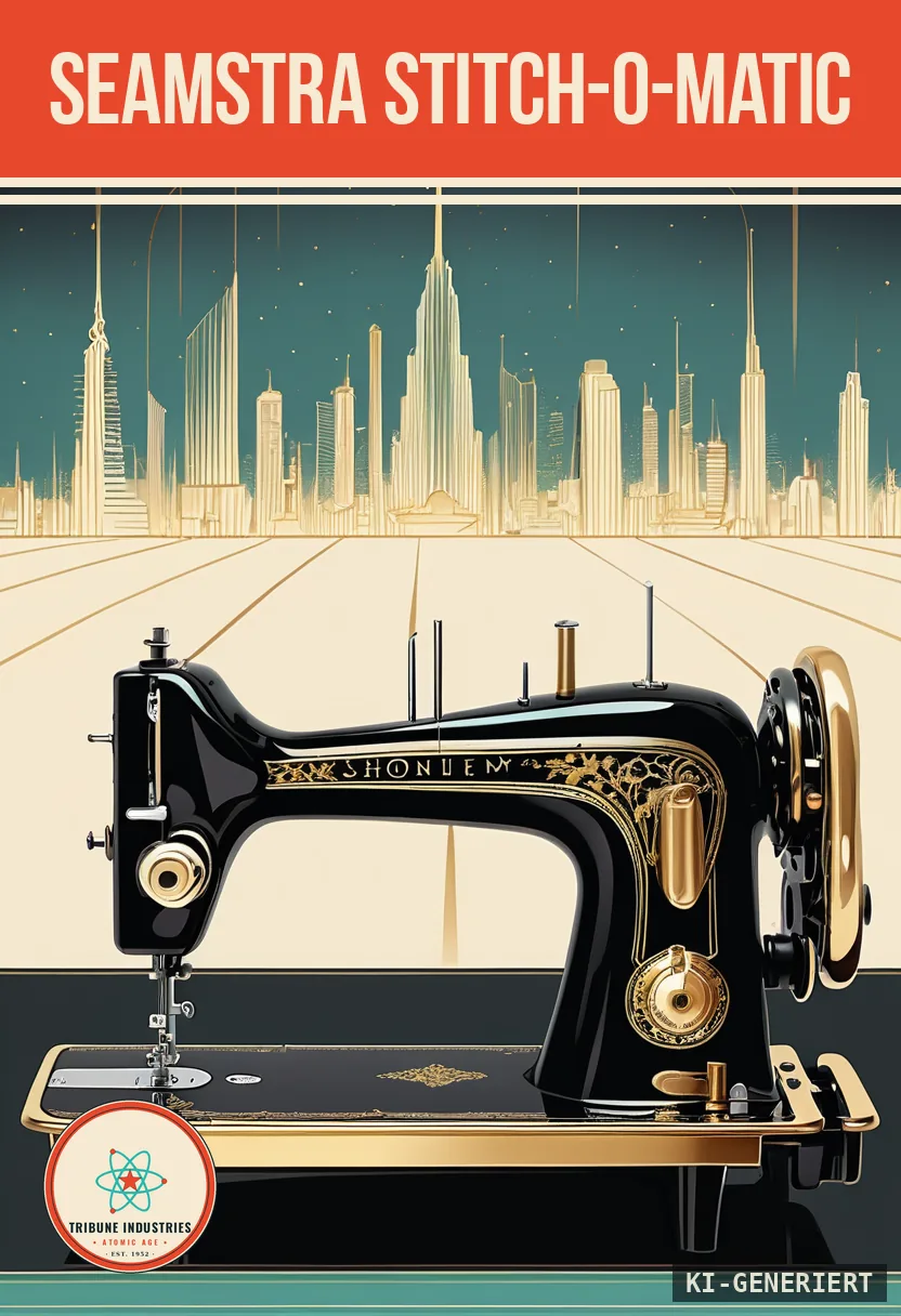 Seamstra Stitch-O-Matic — Werbebild im Stil der 1950er