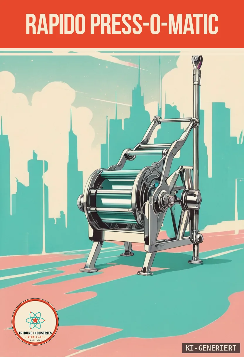 Rapido Press-O-Matic — Werbebild im Stil der 1950er