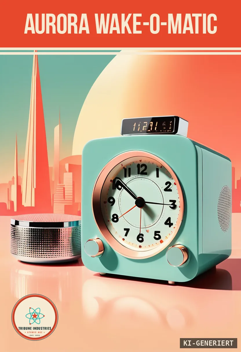Aurora Wake-O-Matic — Werbebild im Stil der 1950er
