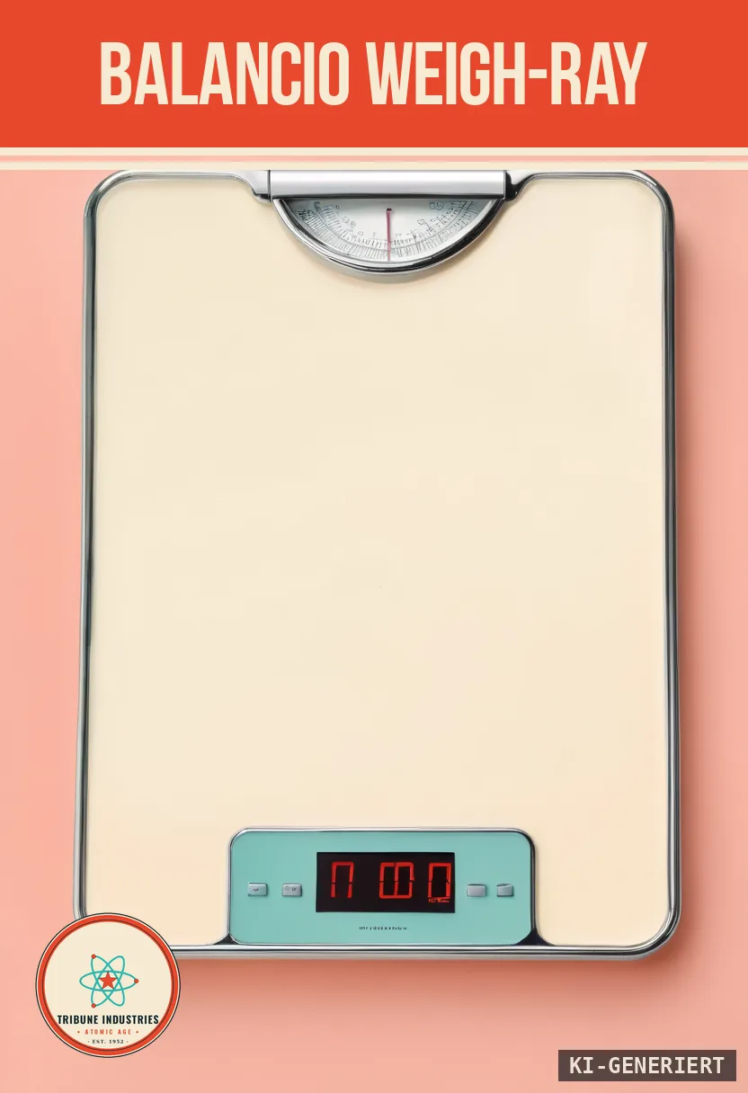 Balancio Weigh-Ray — Werbebild im Stil der 1950er