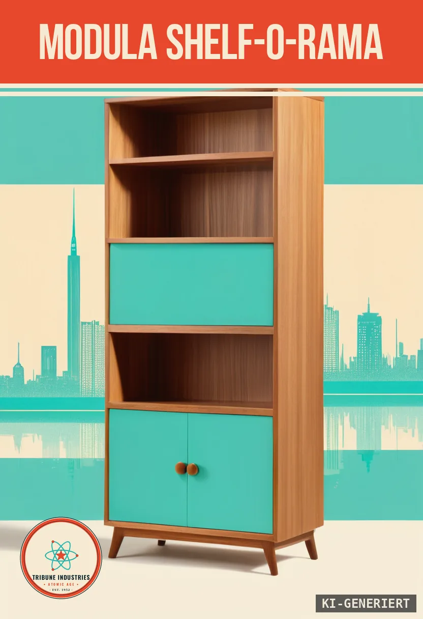 Modula Shelf-O-Rama — Werbebild im Stil der 1950er