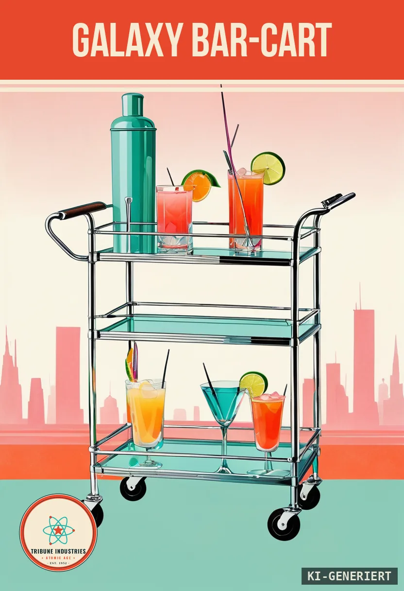 Galaxy Bar-Cart — Werbebild im Stil der 1950er
