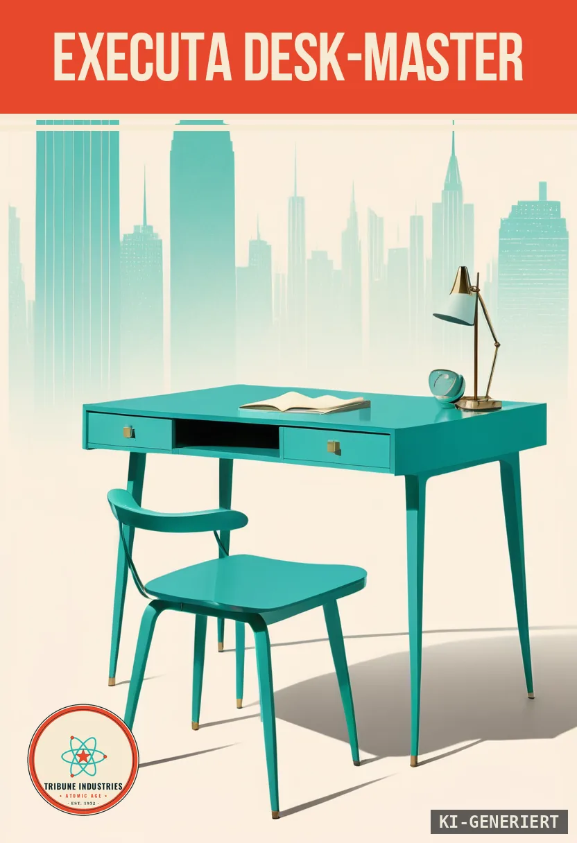 Executa Desk-Master — Werbebild im Stil der 1950er