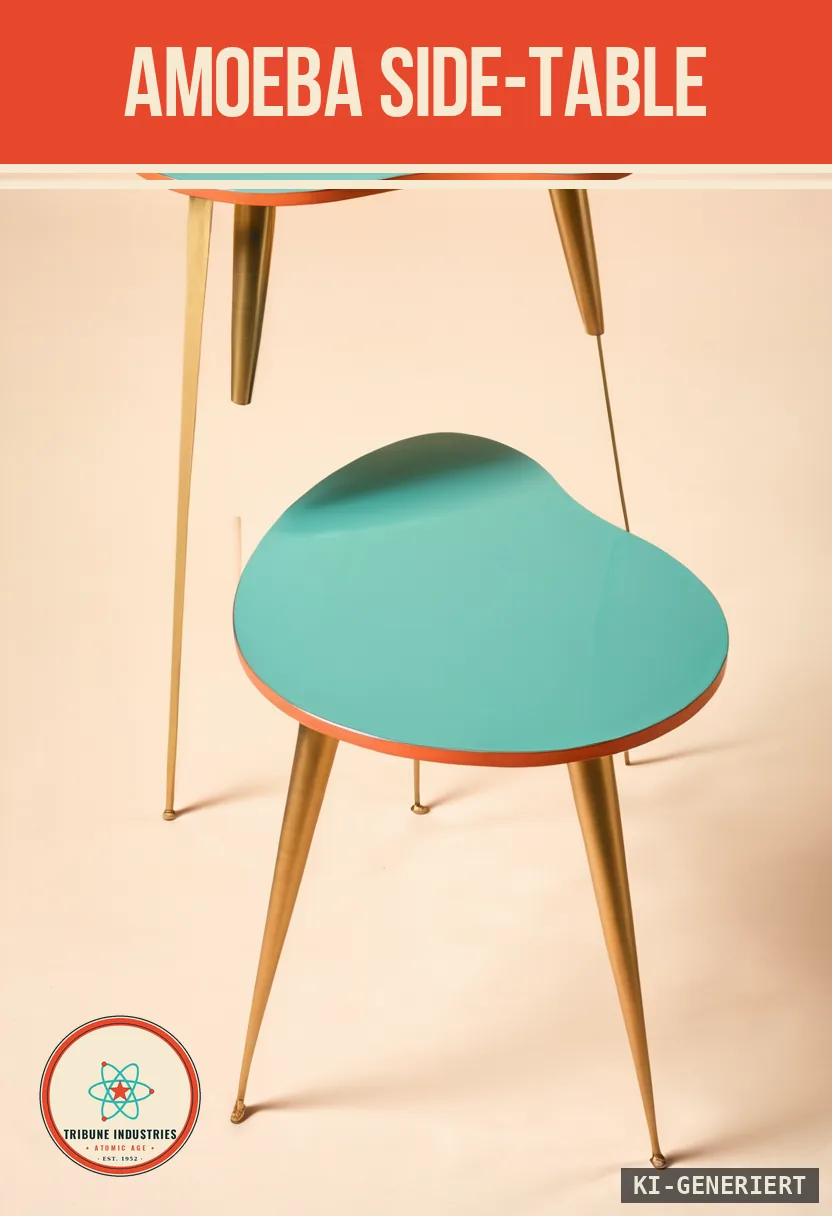 Amoeba Side-Table — Werbebild im Stil der 1950er