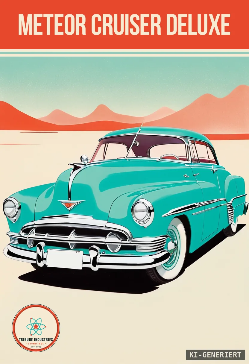 Meteor Cruiser Deluxe — Werbebild im Stil der 1950er