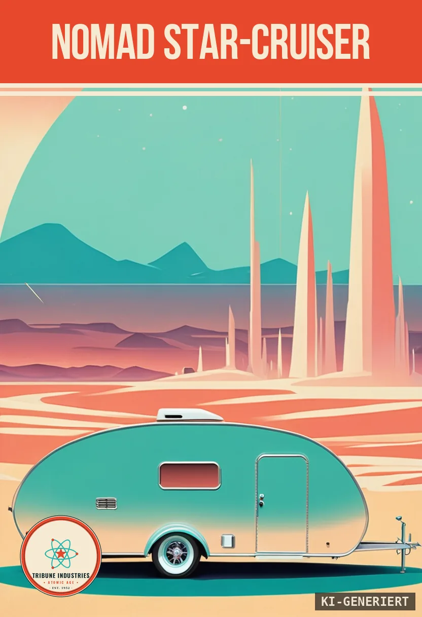 Nomad Star-Cruiser — Werbebild im Stil der 1950er