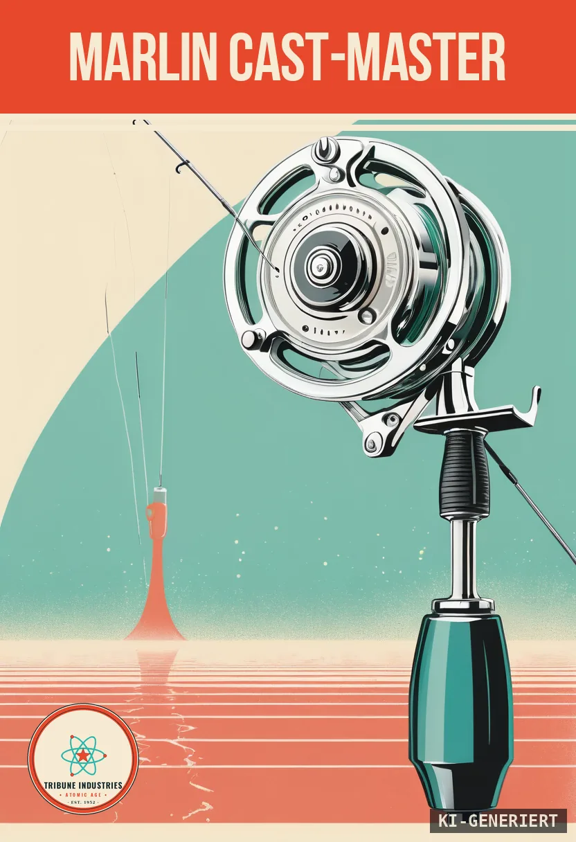 Marlin Cast-Master — Werbebild im Stil der 1950er