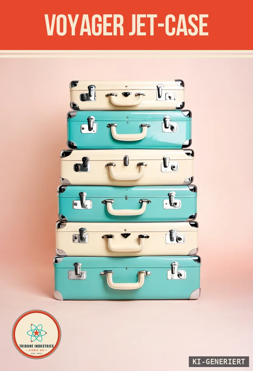Voyager Jet-Case — Werbebild im Stil der 1950er
