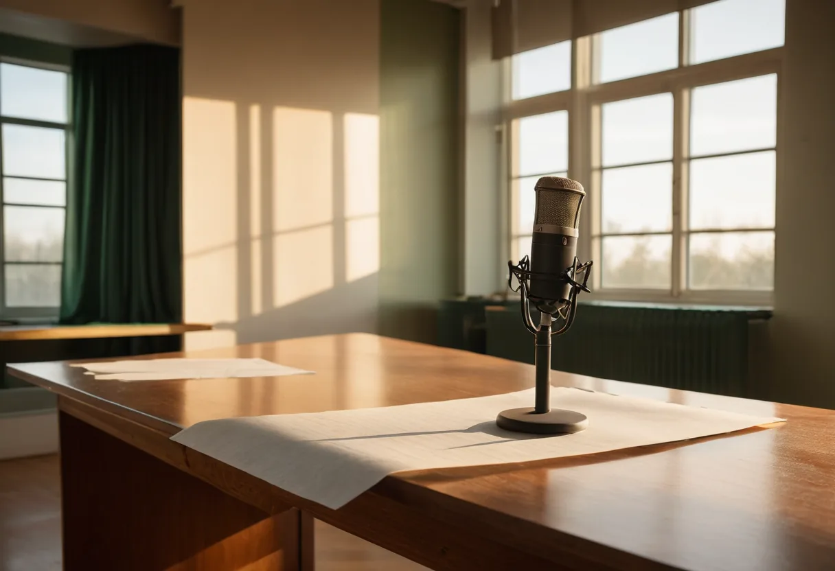 Ein Studio im Morgenlicht, leer